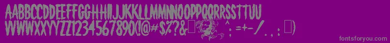 Death Font – Gray Fonts on Purple Background
