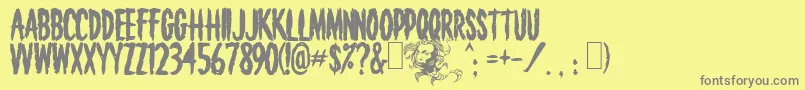 Death Font – Gray Fonts on Yellow Background