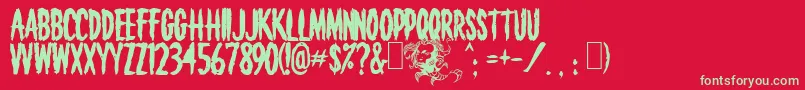 Death Font – Green Fonts on Red Background