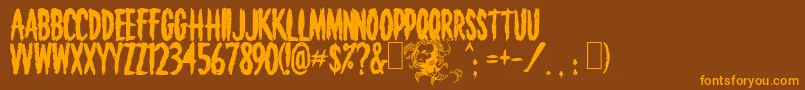 Death Font – Orange Fonts on Brown Background