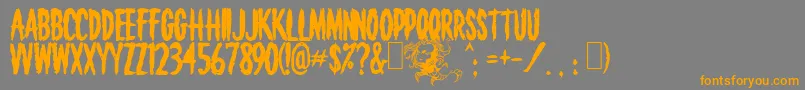 Death Font – Orange Fonts on Gray Background
