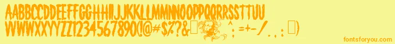Death Font – Orange Fonts on Yellow Background