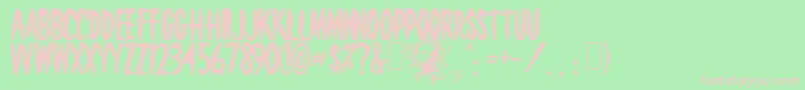 Death Font – Pink Fonts on Green Background