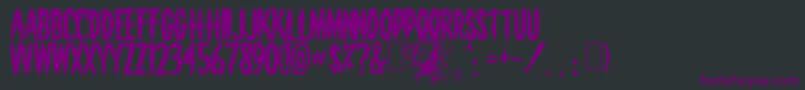 Death-Schriftart – Violette Schriften auf schwarzem Hintergrund