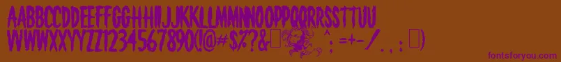 Death Font – Purple Fonts on Brown Background