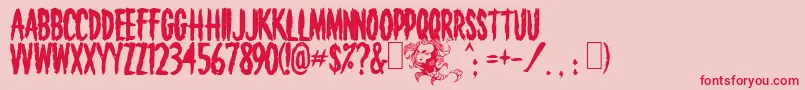Death Font – Red Fonts on Pink Background