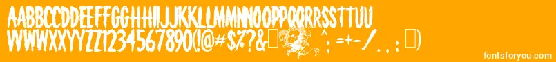 Death Font – White Fonts on Orange Background