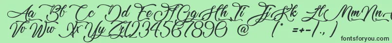 LovelyHome Font – Black Fonts on Green Background