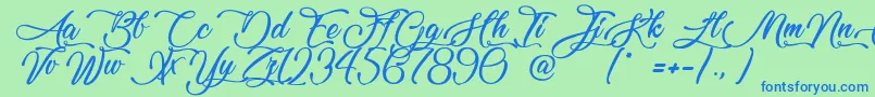 LovelyHome Font – Blue Fonts on Green Background