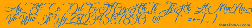 LovelyHome Font – Blue Fonts on Orange Background