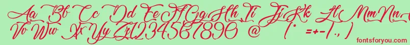 LovelyHome Font – Red Fonts on Green Background