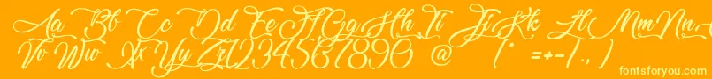 LovelyHome Font – Yellow Fonts on Orange Background