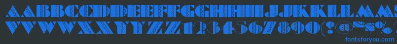 Feteaccomplinf Font – Blue Fonts on Black Background