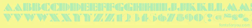 Feteaccomplinf Font – Green Fonts on Yellow Background