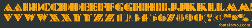 Feteaccomplinf Font – Orange Fonts on Black Background