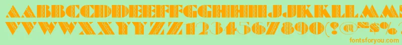 Feteaccomplinf Font – Orange Fonts on Green Background