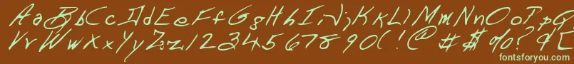 DartRegular-fontti – vihreät fontit ruskealla taustalla