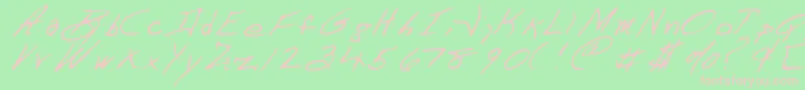 DartRegular Font – Pink Fonts on Green Background