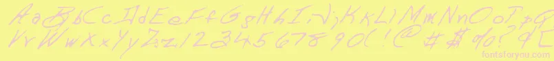 DartRegular Font – Pink Fonts on Yellow Background