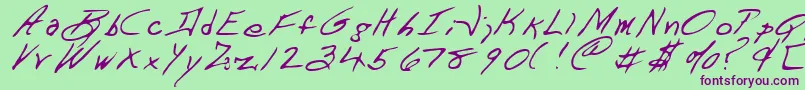 DartRegular Font – Purple Fonts on Green Background