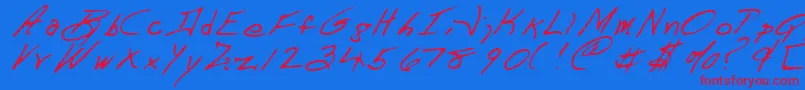 DartRegular Font – Red Fonts on Blue Background