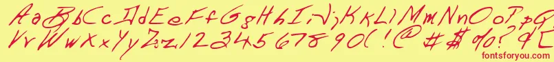 DartRegular Font – Red Fonts on Yellow Background