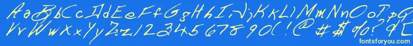 フォントDartRegular – 黄色の文字、青い背景