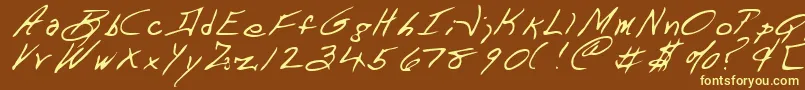 DartRegular-fontti – keltaiset fontit ruskealla taustalla