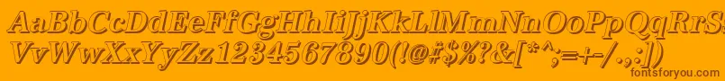 Weitere Informationen zur AntiquashCdMediumItalic-Schriftart AntiquashCdMediumItalic-Schriftart – Braune Schriften auf orangefarbenem Hintergrund