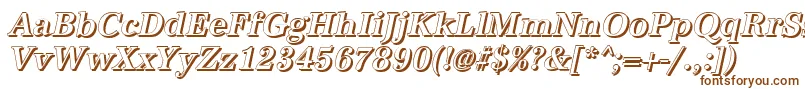 フォントAntiquashCdMediumItalic – 白い背景に茶色のフォント