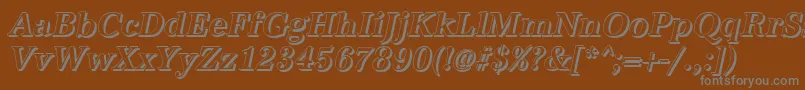 AntiquashCdMediumItalic-fontti – harmaat kirjasimet ruskealla taustalla