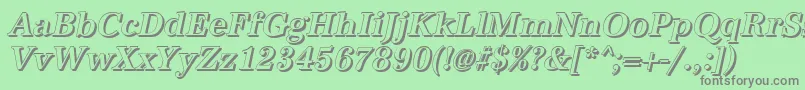 フォントAntiquashCdMediumItalic – 緑の背景に灰色の文字