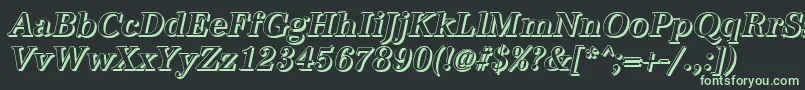 AntiquashCdMediumItalic-Schriftart – Grüne Schriften auf schwarzem Hintergrund