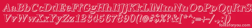 Шрифт AntiquashCdMediumItalic – розовые шрифты на красном фоне