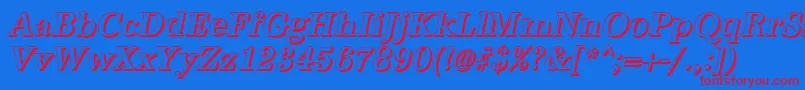 AntiquashCdMediumItalic Font – Red Fonts on Blue Background