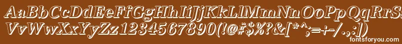 AntiquashCdMediumItalic-fontti – valkoiset fontit ruskealla taustalla