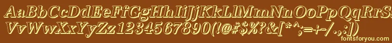 AntiquashCdMediumItalic Font – Yellow Fonts on Brown Background