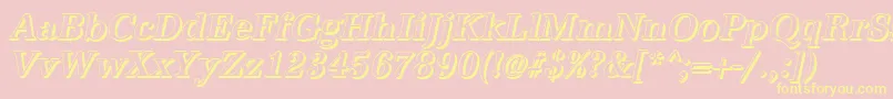 AntiquashCdMediumItalic Font – Yellow Fonts on Pink Background