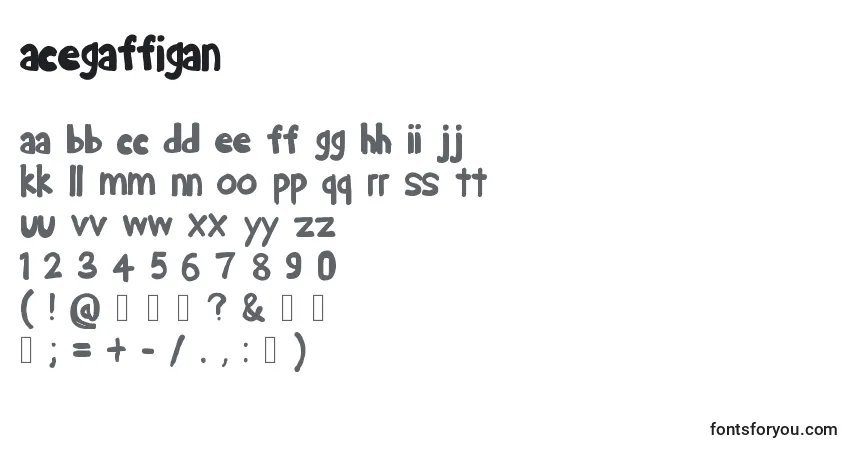 Czcionka AceGaffigan – alfabet, cyfry, specjalne znaki