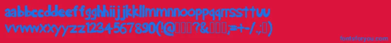 フォントAceGaffigan – 赤い背景に青い文字