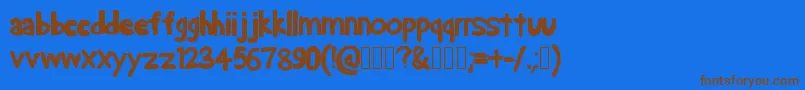 More about AceGaffigan Font AceGaffigan Font – Brown Fonts on Blue Background
