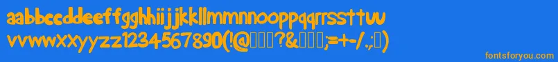 AceGaffigan-Schriftart – Orangefarbene Schriften auf blauem Hintergrund