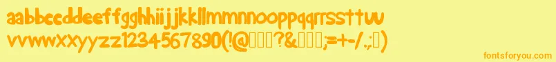 AceGaffigan-Schriftart – Orangefarbene Schriften auf gelbem Hintergrund