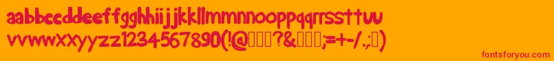Czcionka AceGaffigan – czerwone czcionki na pomarańczowym tle