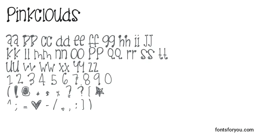 A fonte Pinkclouds – alfabeto, números, caracteres especiais