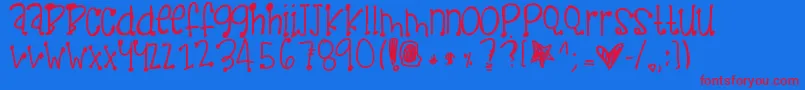 Pinkclouds Font – Red Fonts on Blue Background