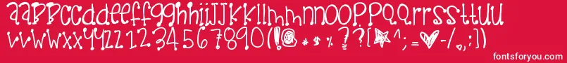 Pinkclouds Font – White Fonts on Red Background