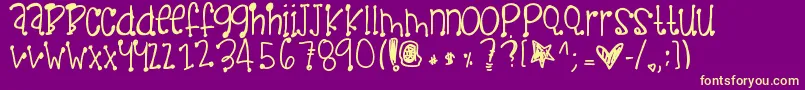 Pinkclouds Font – Yellow Fonts on Purple Background