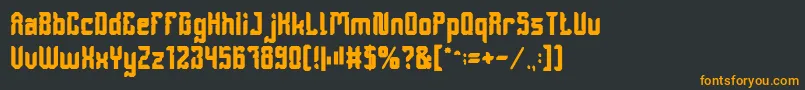 フォントDayakShieldBold – 黒い背景にオレンジの文字