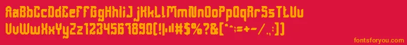 DayakShieldBold Font – Orange Fonts on Red Background